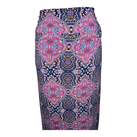 Cynthia Rowley Women’s Long Paisley Maxi Skirt Size Medium Pink/Blue Patterned - Picture 3 of 8